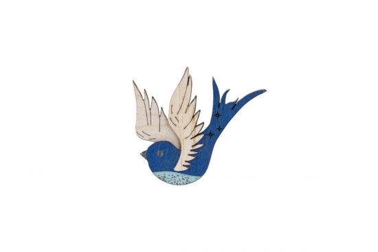 Rebel Skin Brooch 'Blue Bird'