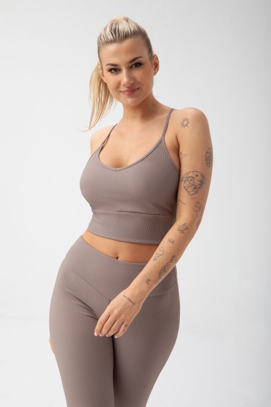 FeelJ Premium Top Ribbed Push up Mocca